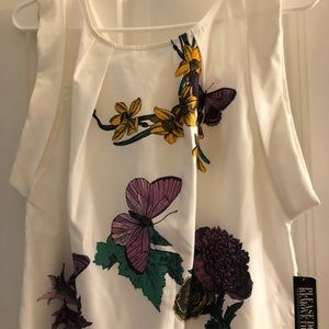 White/ off white. Stunning floral day dress.